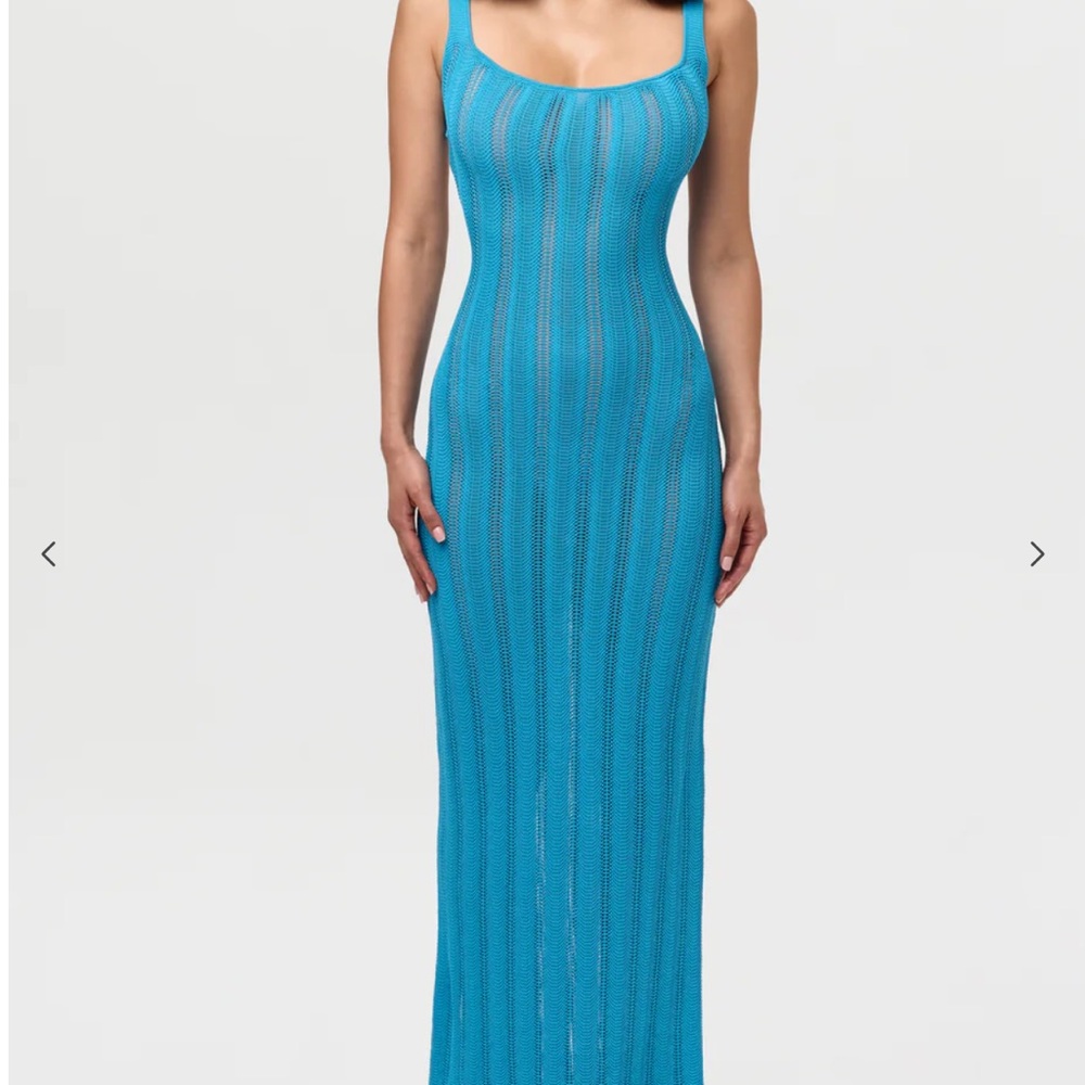 Naked Wardrobe Blue Sleeveless Dress